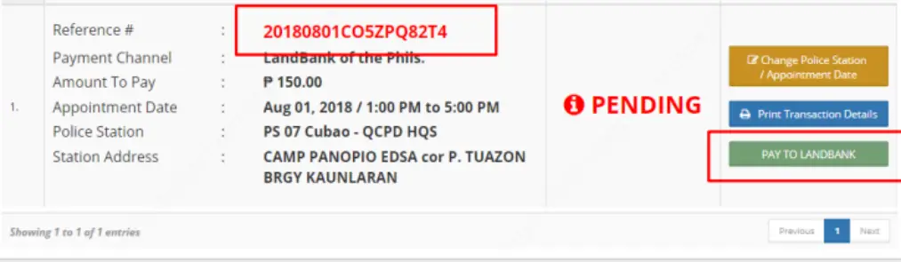 Police Clearance Online Payment